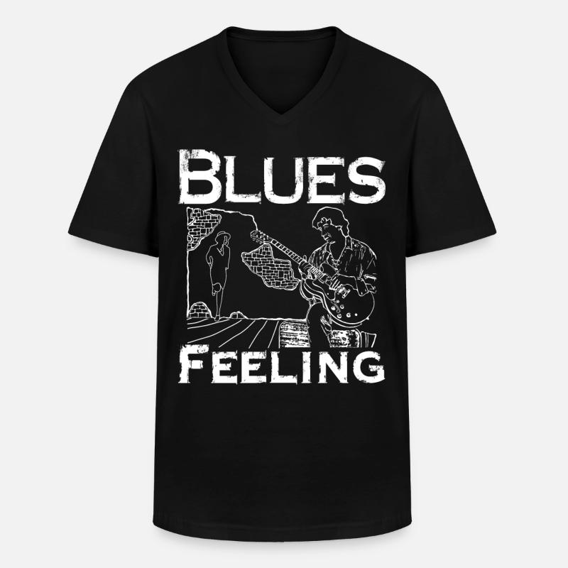 Blues Feeling - Männer-T-Shirt mit V-Ausschnitt - Schwarz