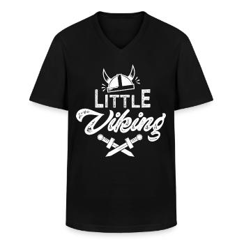 Kleine Wikinger-Babyfamilie für Jungen - Männer-T-Shirt mit V-Ausschnitt - Schwarz - Vorne - AI Model Male 178 dark (178cm)