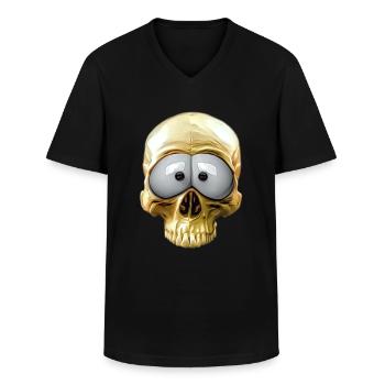 lustiger Totenkopf - Männer-T-Shirt mit V-Ausschnitt - Schwarz - Vorne - AI Model Male 178 dark (178cm)