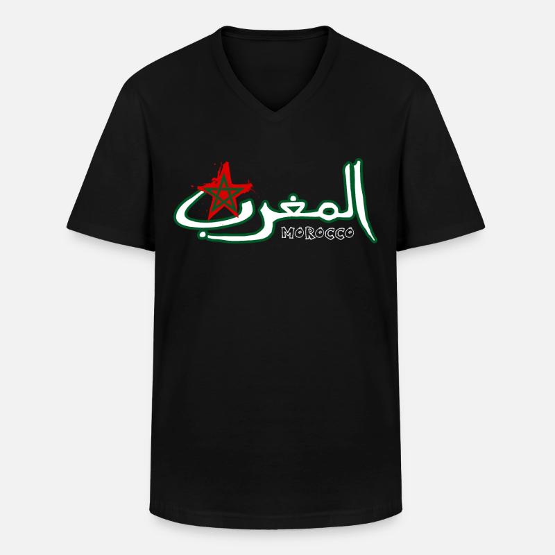 Marokko auf Arabisch - Männer-T-Shirt mit V-Ausschnitt - Schwarz