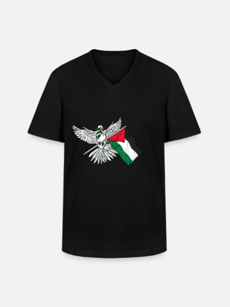 Palestine - Men's V-Neck T-Shirt - black