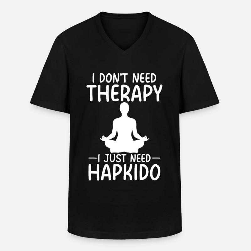 Therapy Hapkido - Männer-T-Shirt mit V-Ausschnitt - Schwarz