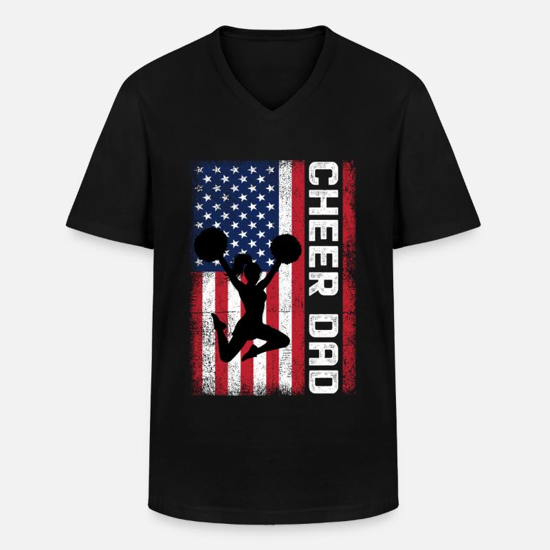 Cheer Dad - Männer-T-Shirt mit V-Ausschnitt - Schwarz