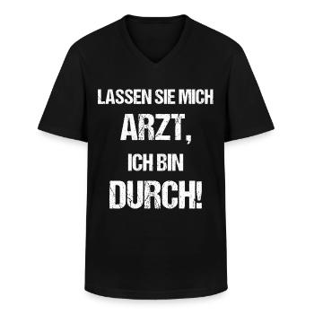 Lassen Sie Mich Arzt, Ich Bin Durch - Männer-T-Shirt mit V-Ausschnitt - Schwarz - Vorne - AI Model Male 178 dark (178cm)