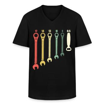Car Mechanic Gift - Men's V-Neck T-Shirt - black - Front - AI Model Male 178 dark (178cm)