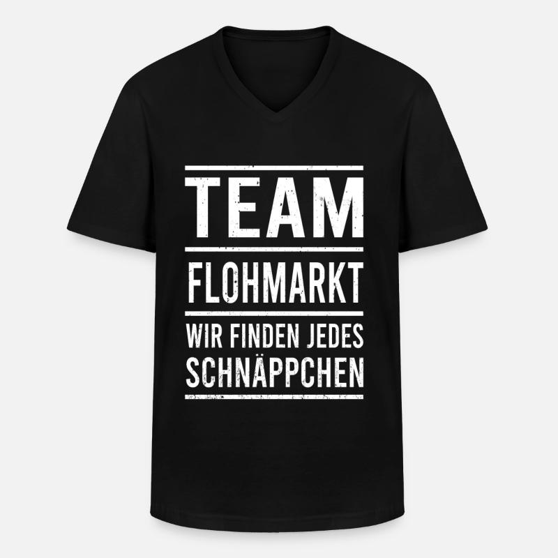Flohmarkt Team Schnäppchenjäger - Männer-T-Shirt mit V-Ausschnitt - Schwarz