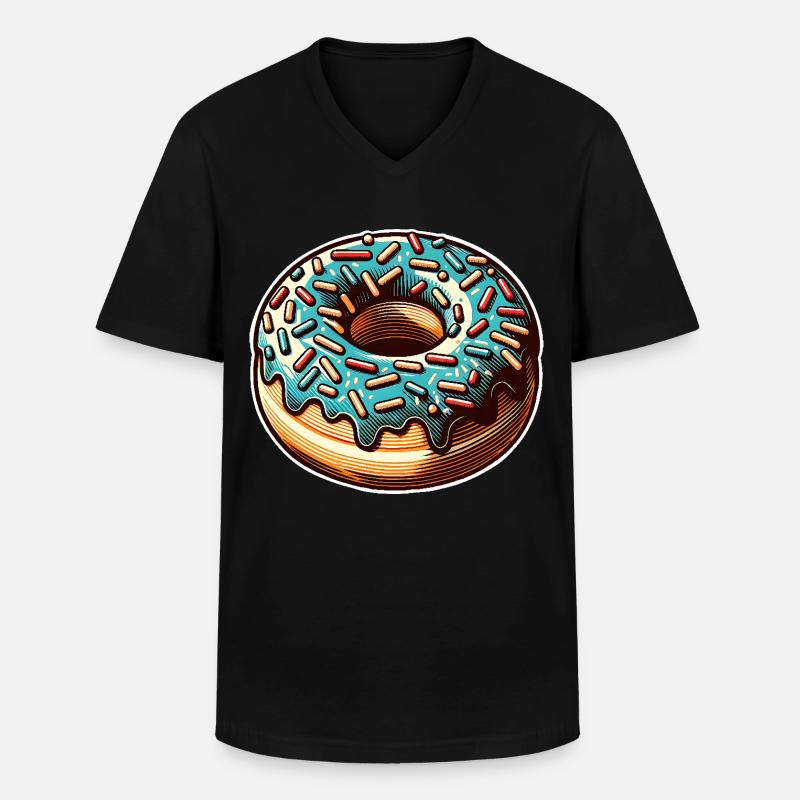 Donut - Männer-T-Shirt mit V-Ausschnitt - Schwarz