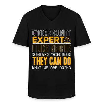 Expert en cybersécurité Hacker éthique - T-shirt col V Homme - noir - Devant - AI Model Male 178 dark (178cm)