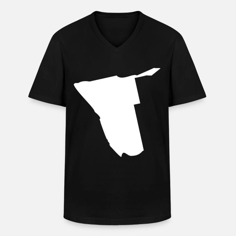 Namibia map flag - Men's V-Neck T-Shirt - black