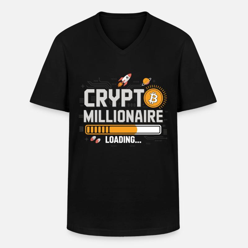 Crypto Loading – Werde Millionär - Männer-T-Shirt mit V-Ausschnitt - Schwarz