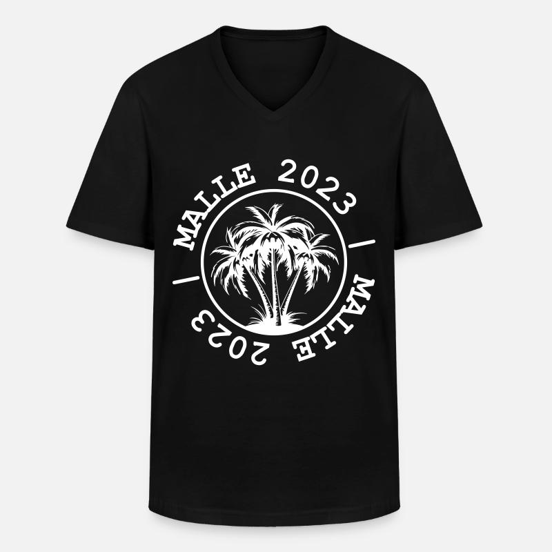 Malle 2023 - Männer-T-Shirt mit V-Ausschnitt - Schwarz