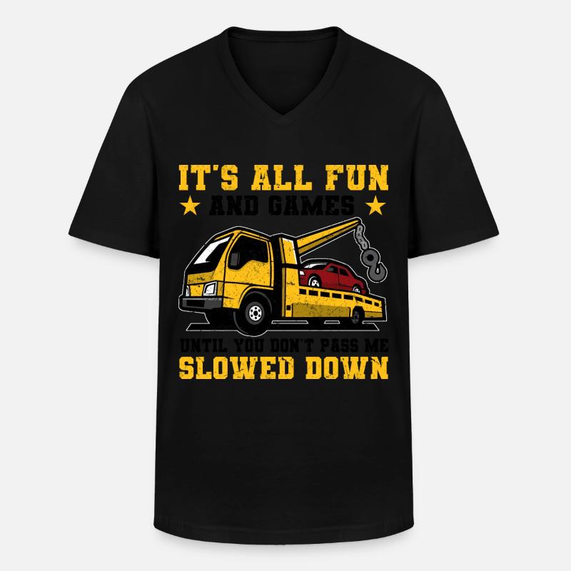 Abschleppwagen | Abschlepper Auto Panne Geschenke - Männer-T-Shirt mit V-Ausschnitt - Schwarz