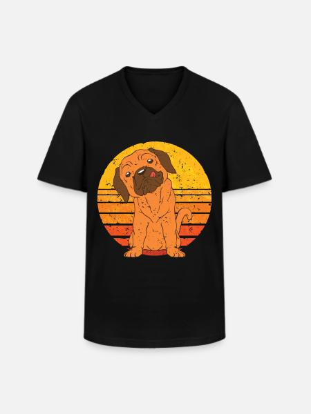 Retro Puggle - Men's V-Neck T-Shirt - black