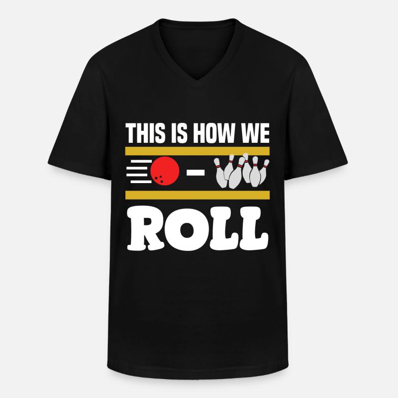 bowling - Männer-T-Shirt mit V-Ausschnitt - Schwarz