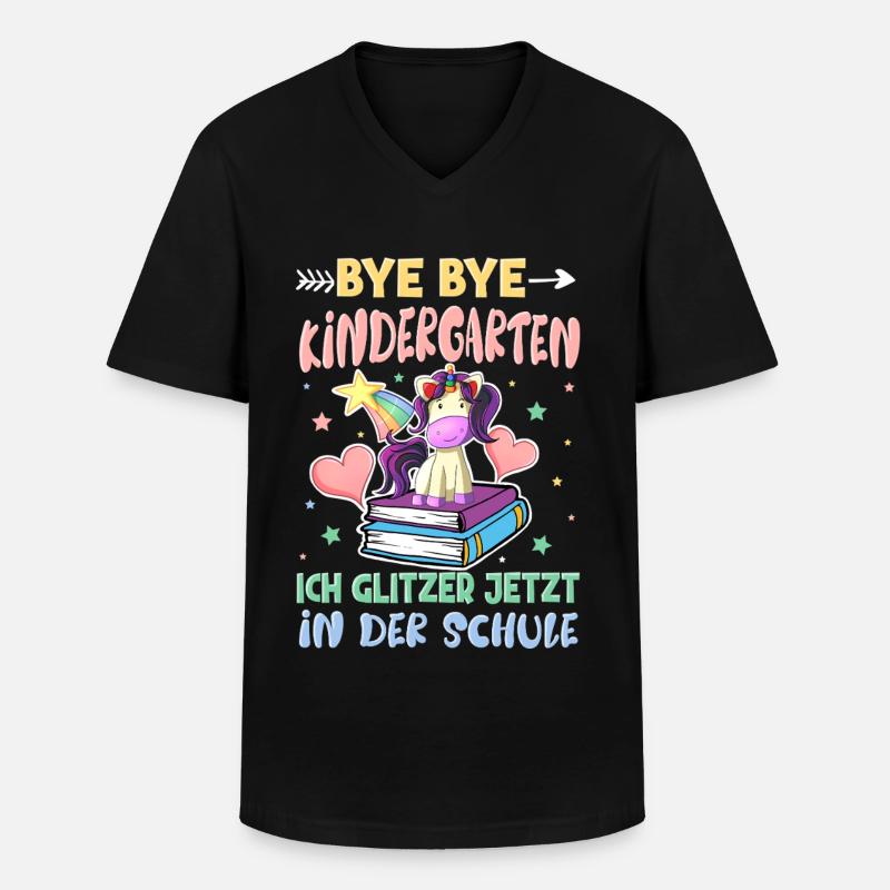 Bye Bye Kindergarten Einschulung - Männer-T-Shirt mit V-Ausschnitt - Schwarz
