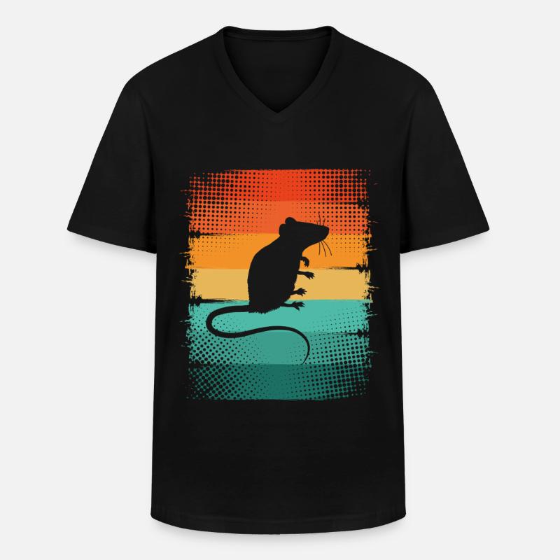Ratte - Männer-T-Shirt mit V-Ausschnitt - Schwarz