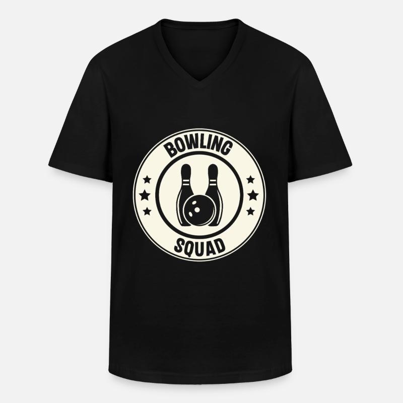 Bowling - Männer-T-Shirt mit V-Ausschnitt - Schwarz