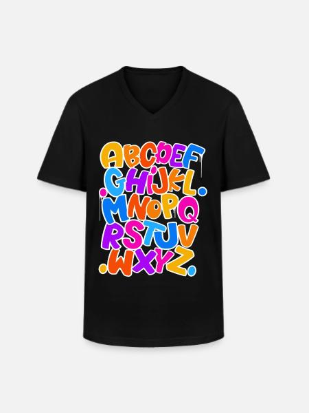 Abc School Enrollment Schoolchild - Men's V-Neck T-Shirt - black