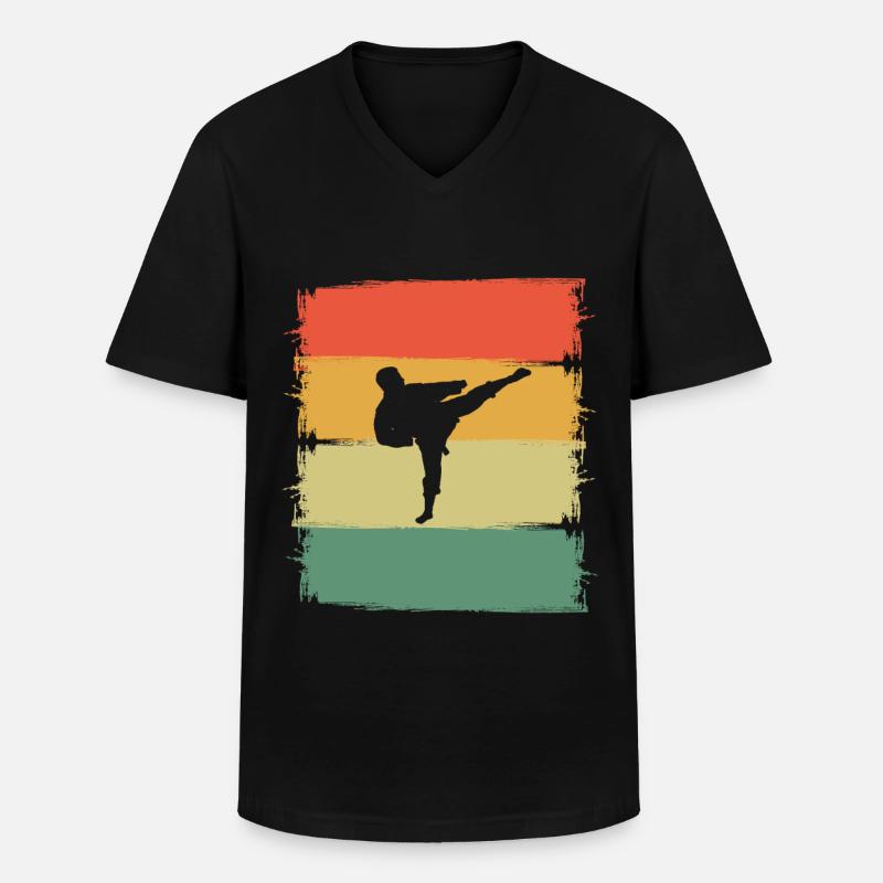Karate - Männer-T-Shirt mit V-Ausschnitt - Schwarz