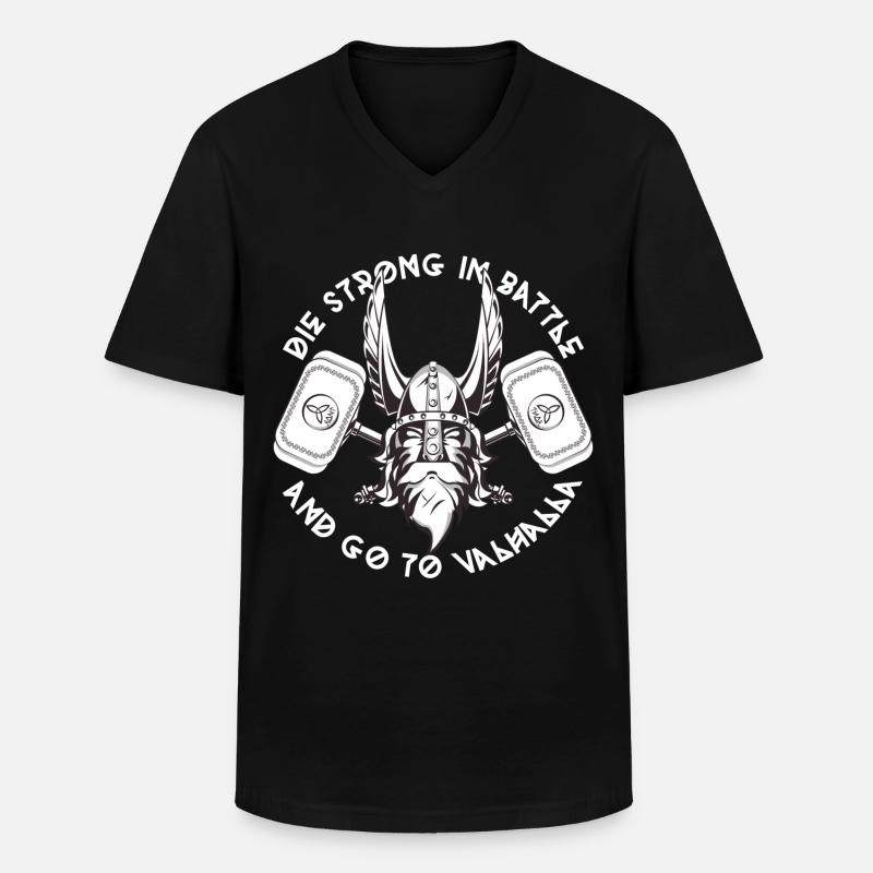 Vikings Thor Walhalla - Men's V-Neck T-Shirt - black