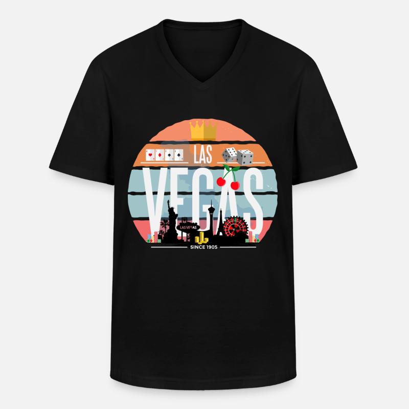 Las Vegas - Männer-T-Shirt mit V-Ausschnitt - Schwarz