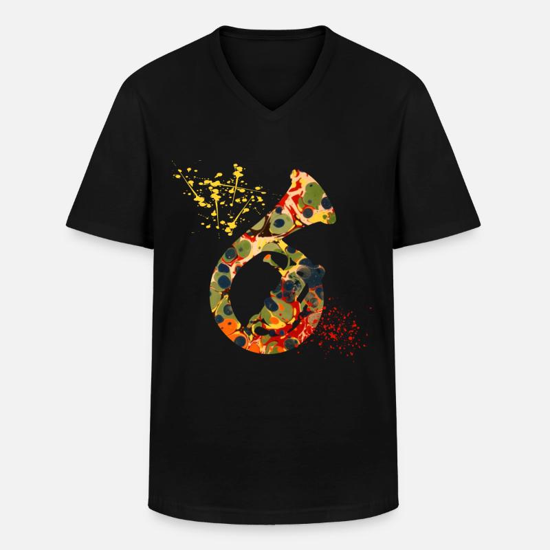 waldhorn e 41 - Männer-T-Shirt mit V-Ausschnitt - Schwarz
