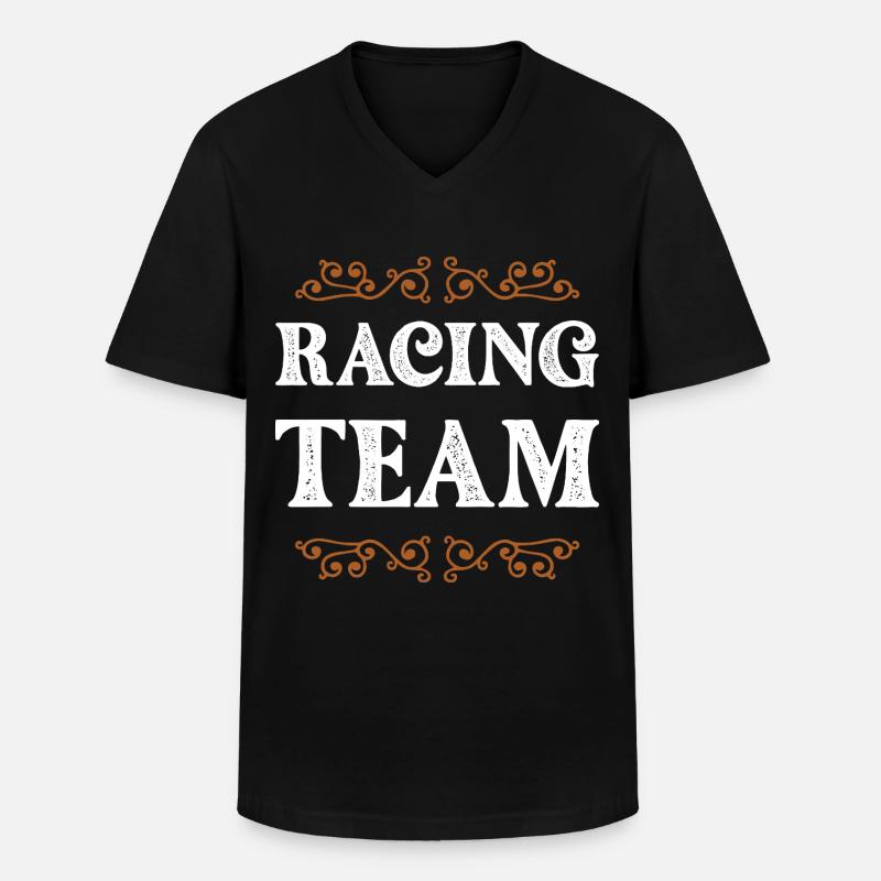 Racing Crew - Männer-T-Shirt mit V-Ausschnitt - Schwarz