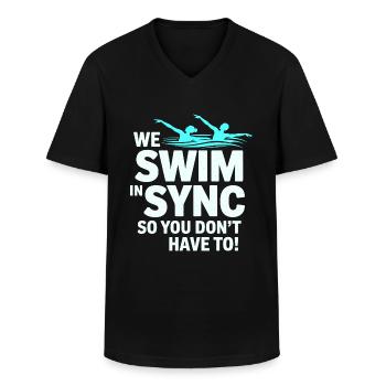 Synchronschwimmen Schwimmer Wassersportler - Männer-T-Shirt mit V-Ausschnitt - Schwarz - Vorne - AI Model Male 178 dark (178cm)