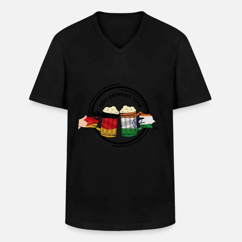 Bierfreunde Indien Geschenk - Männer-T-Shirt mit V-Ausschnitt - Schwarz