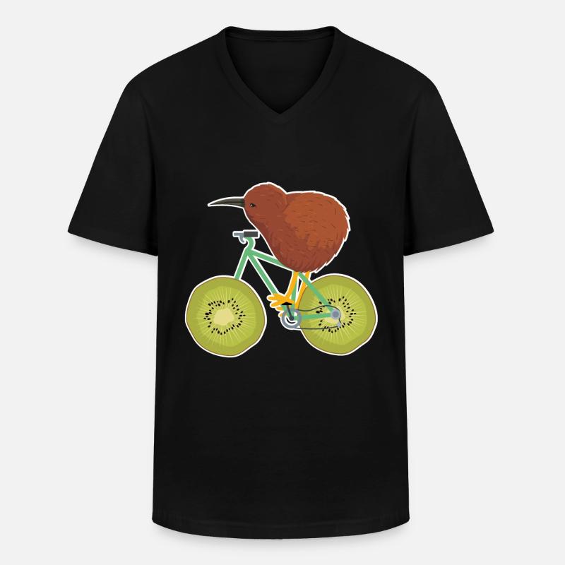 Kiwi - Männer-T-Shirt mit V-Ausschnitt - Schwarz