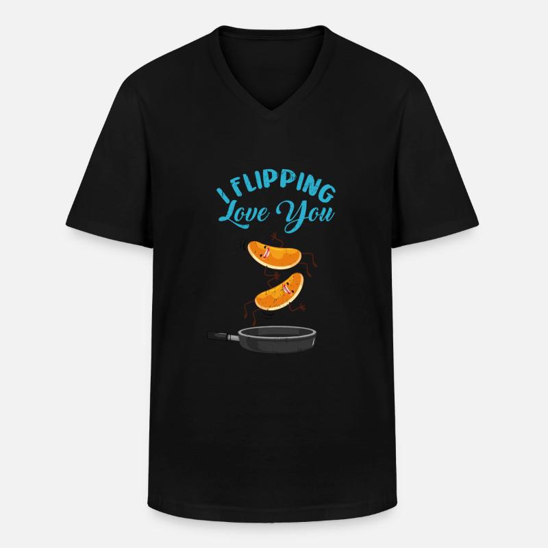 Pancake - Männer-T-Shirt mit V-Ausschnitt - Schwarz