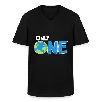 Only one Earth Planet - Männer-T-Shirt mit V-Ausschnitt - Schwarz - Vorne - AI Model Male 178 dark (178cm)