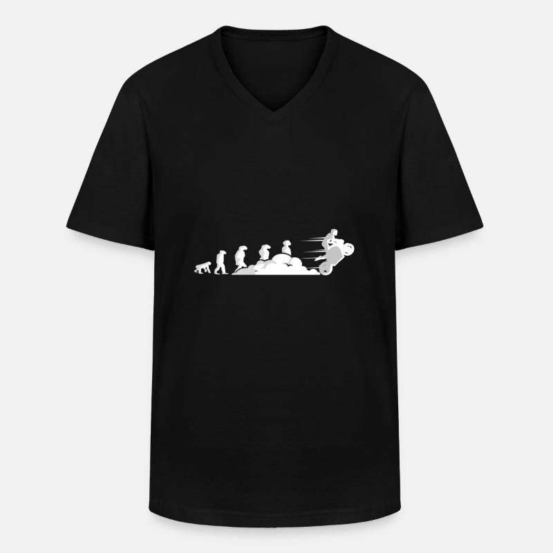 Evolution Motorcycle - Men's V-Neck T-Shirt - black