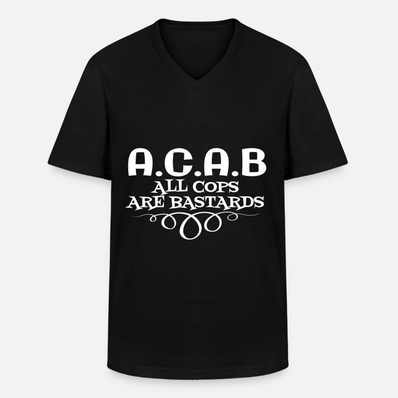 ACAB -All Cops Are Bastards - Männer-T-Shirt mit V-Ausschnitt - Schwarz