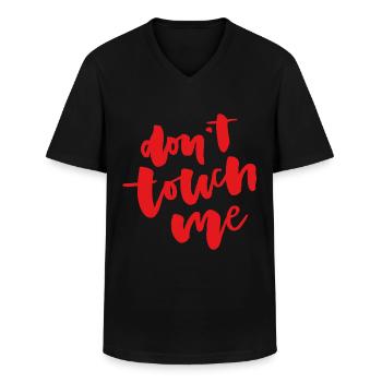 Ne me touche pas - T-shirt col V Homme - noir - Devant - AI Model Male 178 dark (178cm)