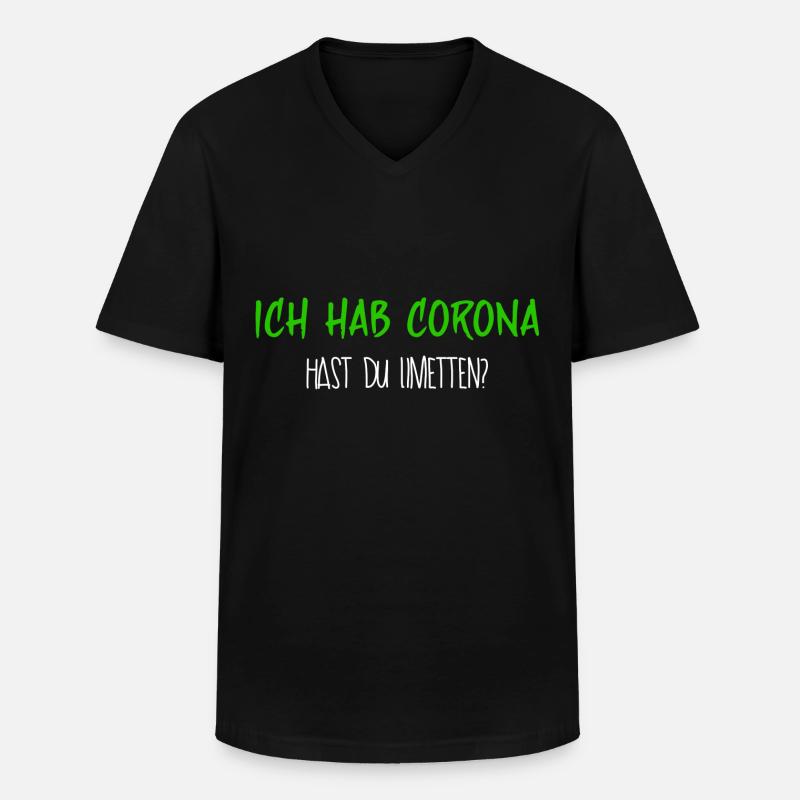 corona - Männer-T-Shirt mit V-Ausschnitt - Schwarz
