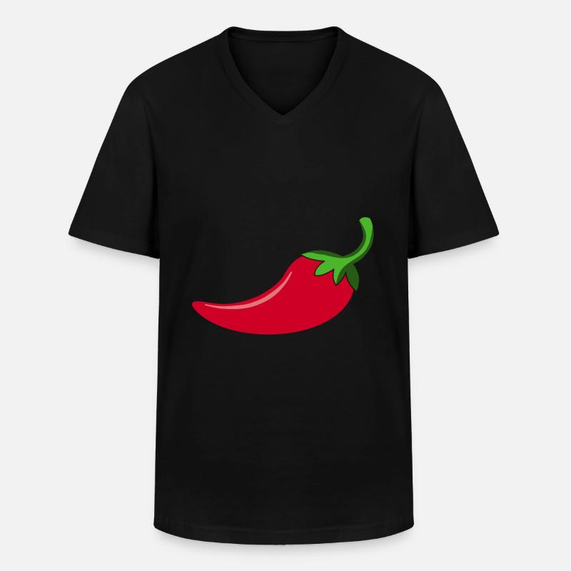Scharfe Chilly - Männer-T-Shirt mit V-Ausschnitt - Schwarz