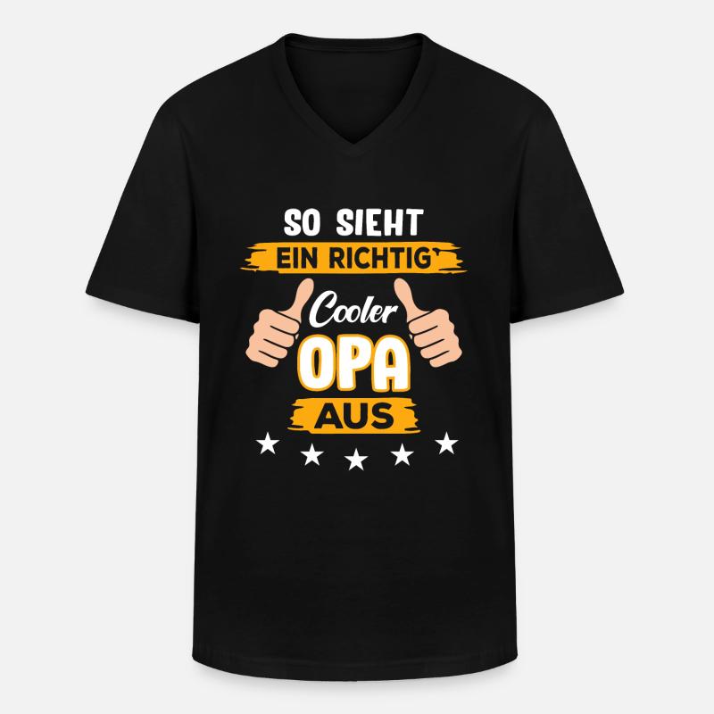 cooler Opa - Männer-T-Shirt mit V-Ausschnitt - Schwarz