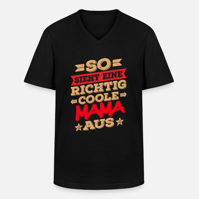 coole Mama tshirt - Männer-T-Shirt mit V-Ausschnitt - Schwarz