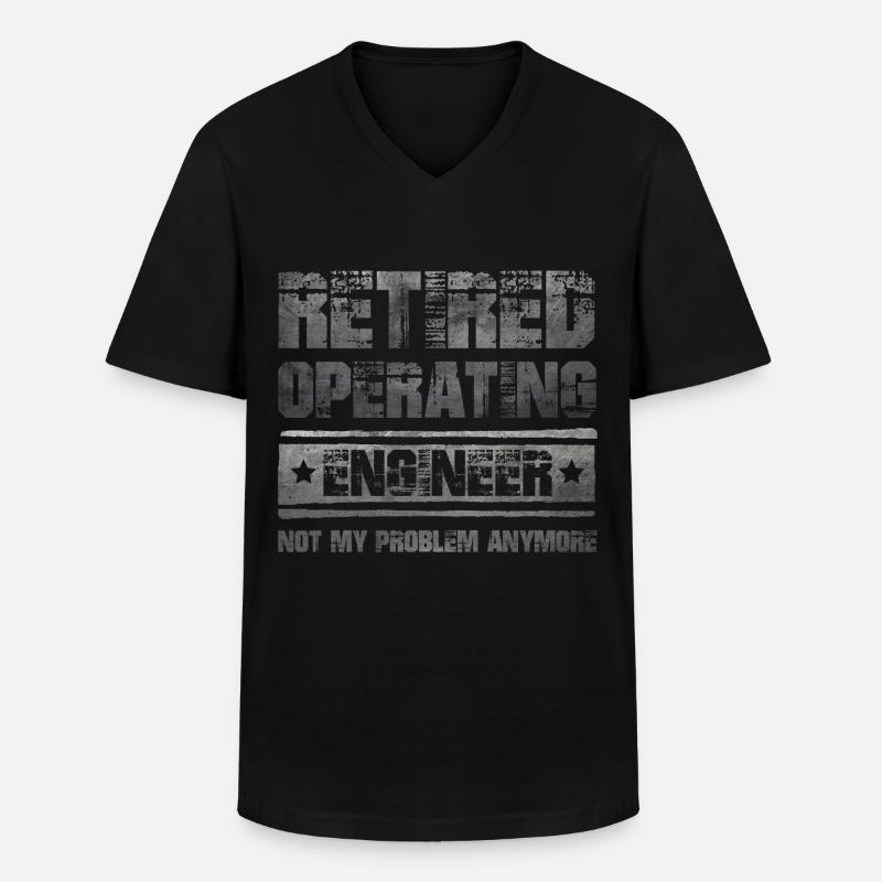 Lustiger Rentner Spruch Operating Engineer - Männer-T-Shirt mit V-Ausschnitt - Schwarz