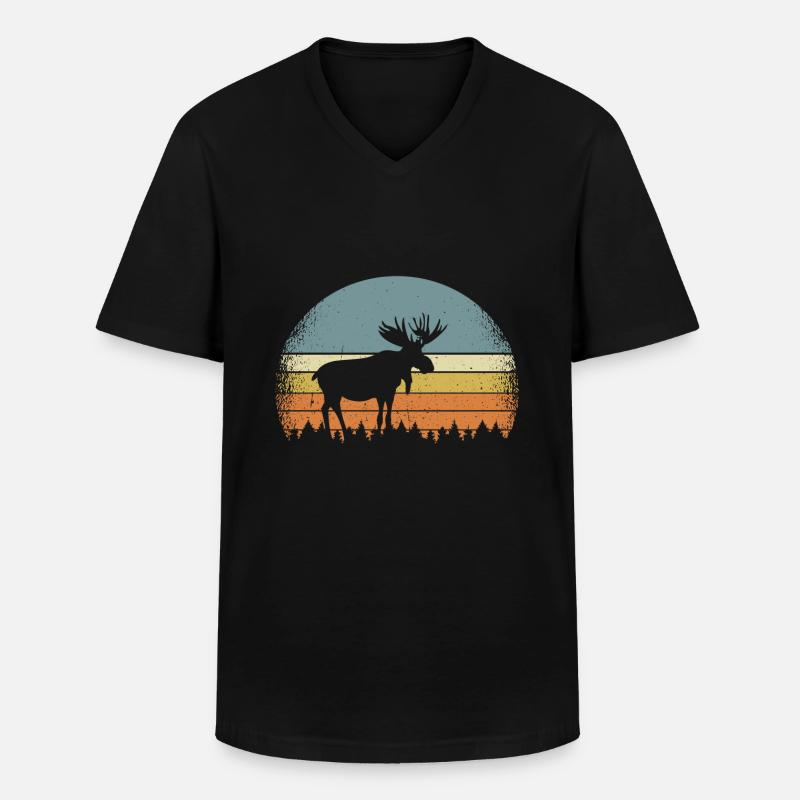 Elch Elche Elchkuh Geweih Geschenkidee - Männer-T-Shirt mit V-Ausschnitt - Schwarz