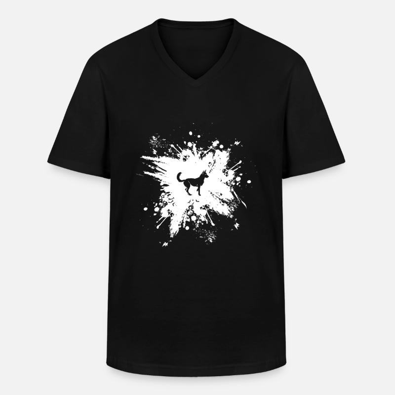 Malinois - Männer-T-Shirt mit V-Ausschnitt - Schwarz