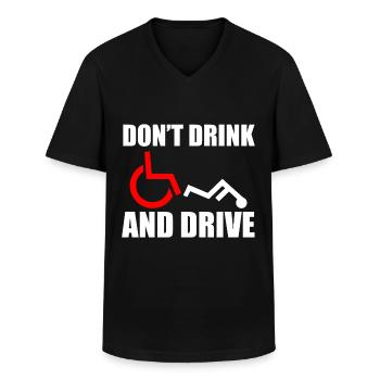 Rollstuhl Humor Behinderte - Männer-T-Shirt mit V-Ausschnitt - Schwarz - Vorne - AI Model Male 178 dark (178cm)