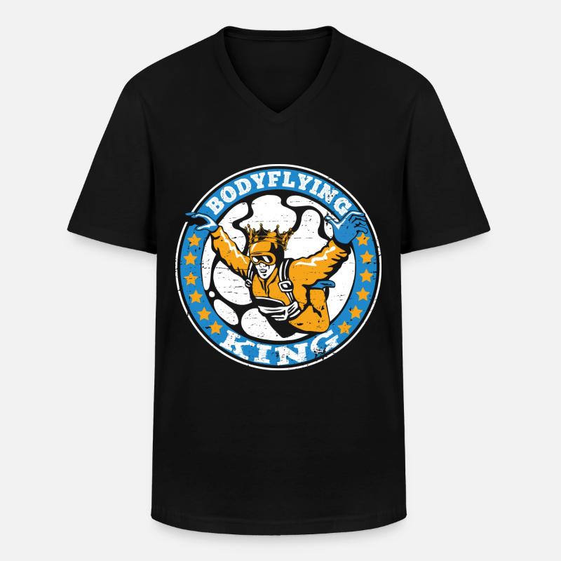 Indoor-Skydiving - Männer-T-Shirt mit V-Ausschnitt - Schwarz