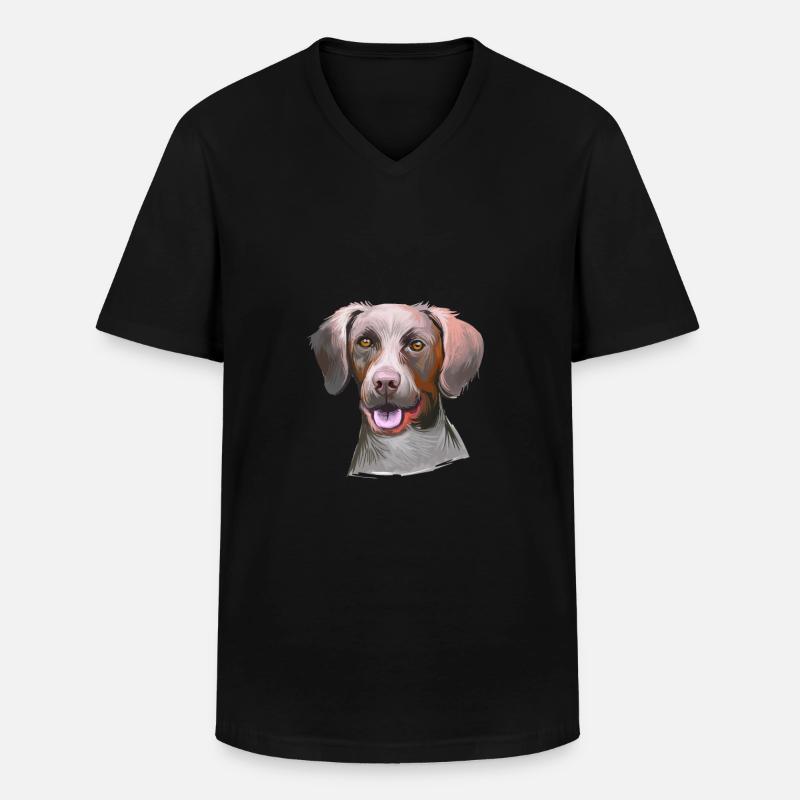 Pointer Dog Aquarell Skizze Illustration - Männer-T-Shirt mit V-Ausschnitt - Schwarz