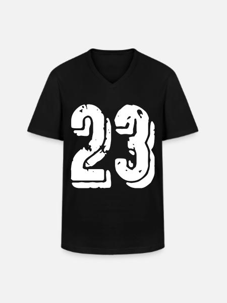Maglia numero 23 - Maglietta da uomo classica con scollo a V - nero
