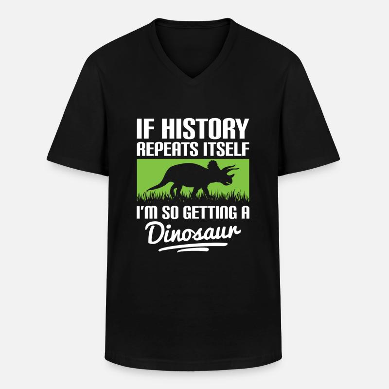 T-Rex Fleischfresser Raptor - Männer-T-Shirt mit V-Ausschnitt - Schwarz