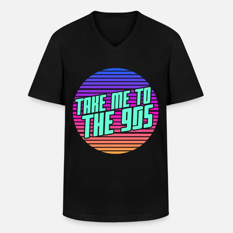 90er Kind - Männer-T-Shirt mit V-Ausschnitt - Schwarz