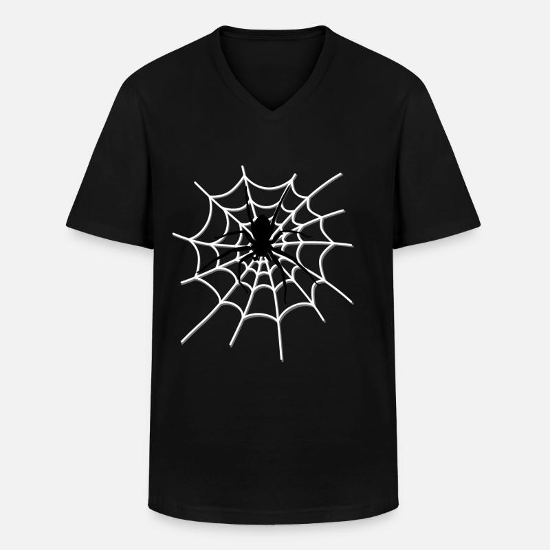 Spiderweb - Männer-T-Shirt mit V-Ausschnitt - Schwarz