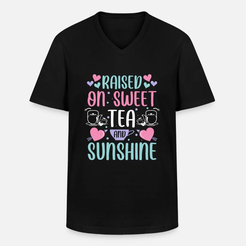 Teetrinker Teebeutel Teeliebhaber - Männer-T-Shirt mit V-Ausschnitt - Schwarz